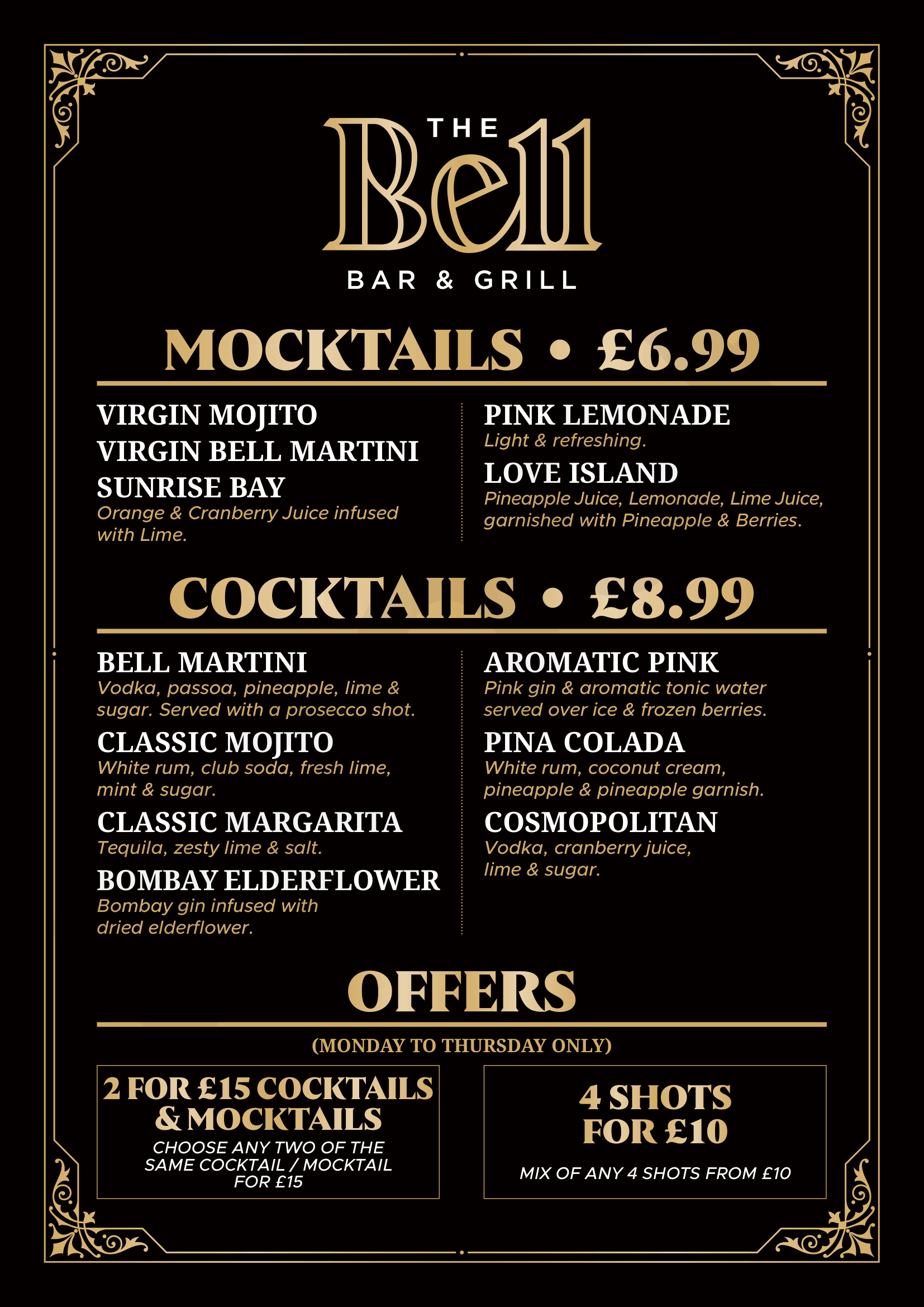 Specials Menu
